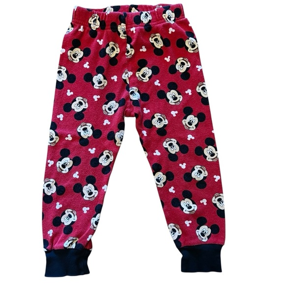 Disney Mickey Mouse Red and Black Kids Pajama Bottoms-Size 3T - Picture 1 of 5